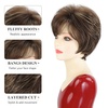 SEVENCOLORS Short Brown Blonde Wigs for White Women Natural Hair Layered Lightweight Wig with Highlights Synthetic Womens Daily Wigs(Brown mixed blonde)