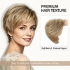 SEVENCOLORS Short Brown Blonde Wigs for White Women Natural Hair Layered Lightweight Wig with Highlights Synthetic Womens Daily Wigs(Mixed blonde)