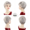 SEVENCOLORS Short Brown Blonde Wigs for White Women Natural Hair Layered Lightweight Wig with Highlights Synthetic Womens Daily Wigs(Silver white)