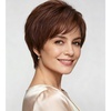 SEVENCOLORS Short Brown Blonde Wigs for White Women Natural Hair Layered Lightweight Wig with Highlights Synthetic Womens Daily Wigs(Auburn)